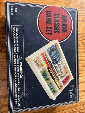 Vintage Deluxe Classic Game Set - Black & Red Box Games Grandpa played